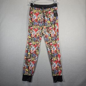 ED HARDY loungewear Silky pants, drawstring  lightweight black print L